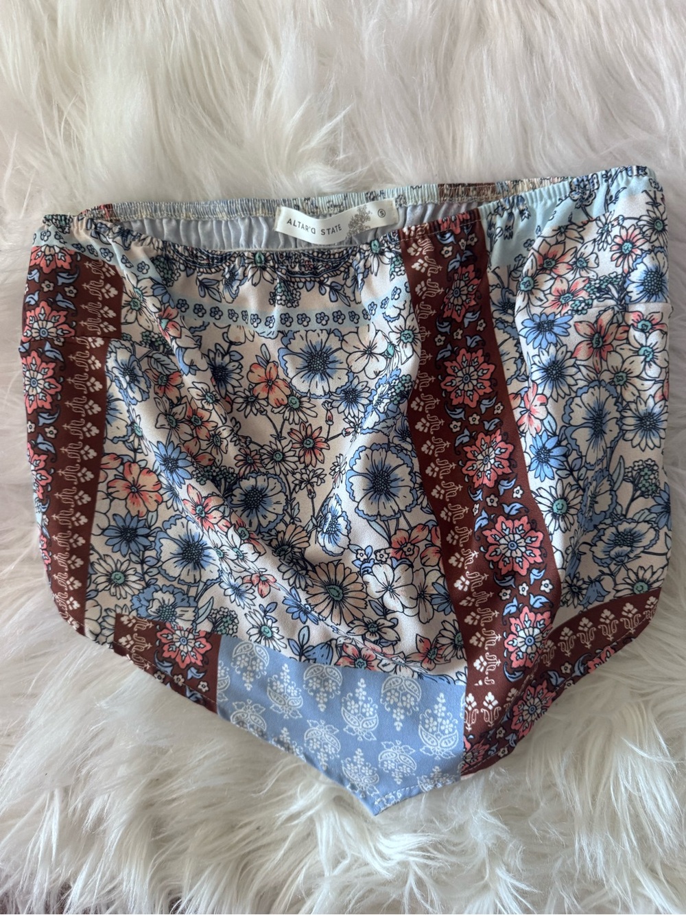 Alta Blue Floral Patchwork top